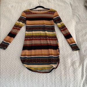 Long sleeve Printed tube dress